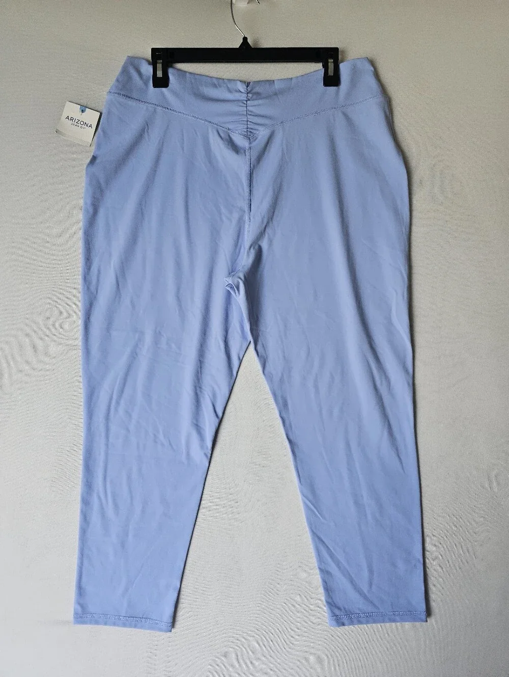 NWT Arizona Jean Co. Light Blue Ruched Back Capri Leggings Size XXL